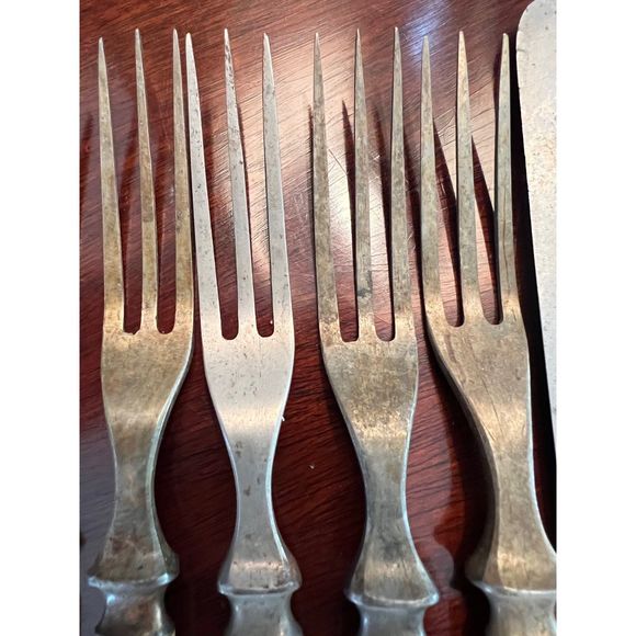 Vintage Antique Fork and Knife Set Primitive Kitchen - Picture 5 of 11